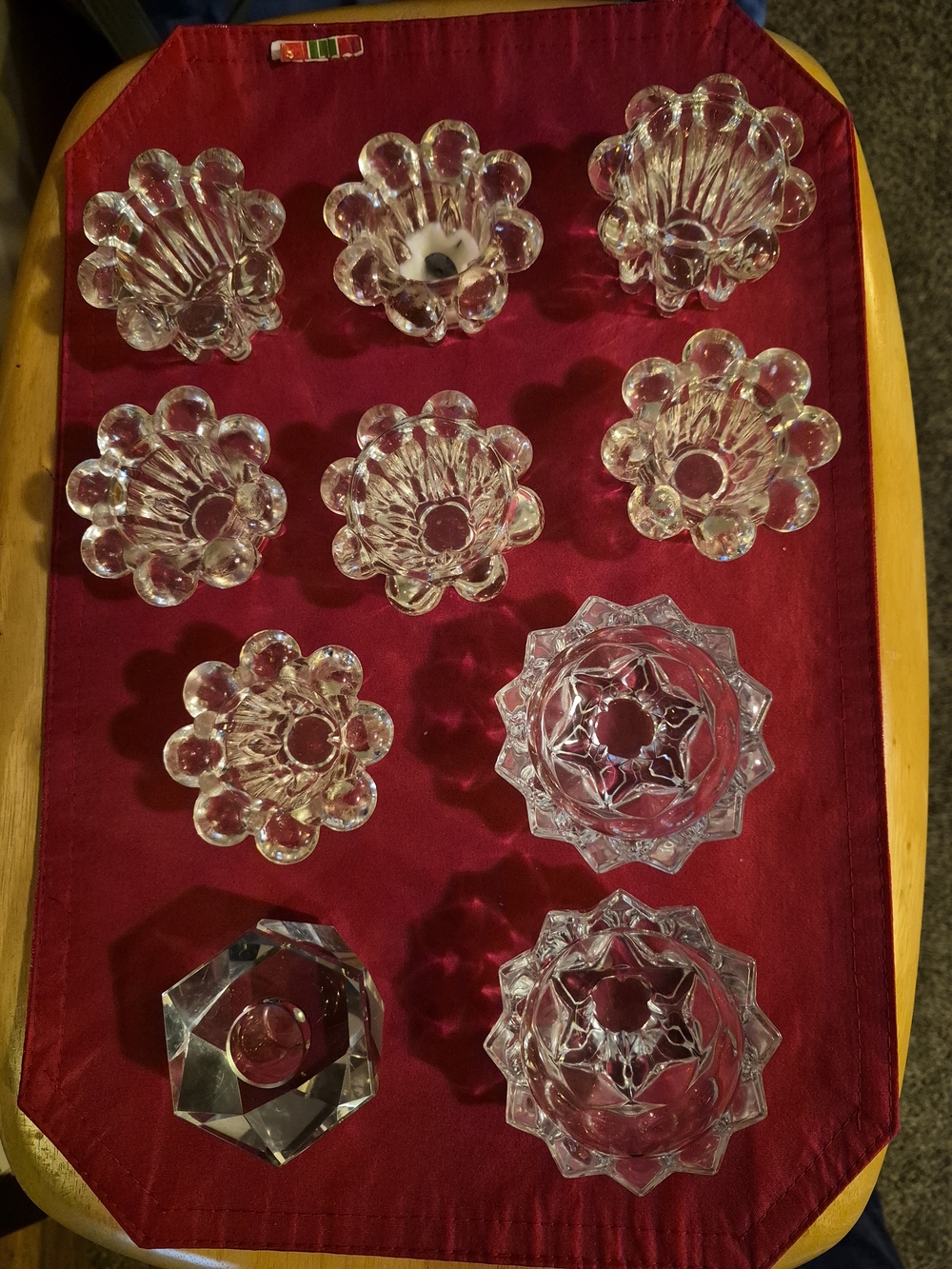 Lot Of 20 Crystal And Glass Candle Holders  >>>2 4 1 SALE<<<